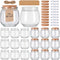 NEWMIAO 20 Pack 7 oz Glass Yogurt Jars with Cork Lids and PE