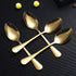 Gold Dinner Spoon Set of 4 - Berglander 7.5" Stainless Steel Titanium Plating Shiny Gold Soup Spoons