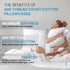 100% Cotton Pillow Cases Queen Size, Cooling & Soft Pillowcase Covers Set of 2 - 400 Thread Count (Beige)