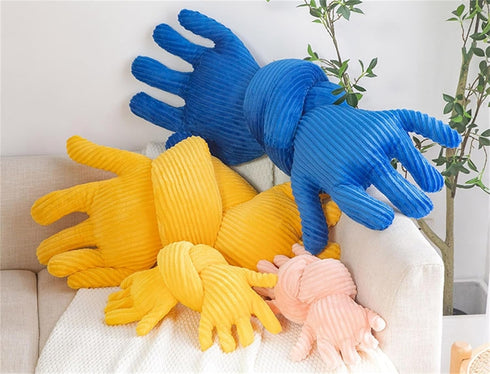 Cute Palm Pillow, Simulation Palm Plush Pillow, Soft Sofa Bed Pillow for Funny Bedroom Decoration (31.4in, Blue)