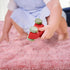 6x9 junovo Pink Washable Area Rug for Girls Bedroom Living Room, Soft Non-Slip Fluffy Rugs, Shag Plush Memory Foam