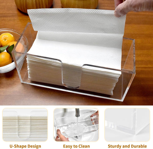 1 Pack Countertop 5mm (1) Acrylic Paper Towel Holder, Napkin Dispenser for C-Fold, Multi-Fold & Trifold Paper Towels