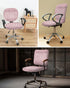 Sparkle Positive Energy Text Office Chair Cover, Stretch Elastic Universal Computer Chair Covers, Pink Background