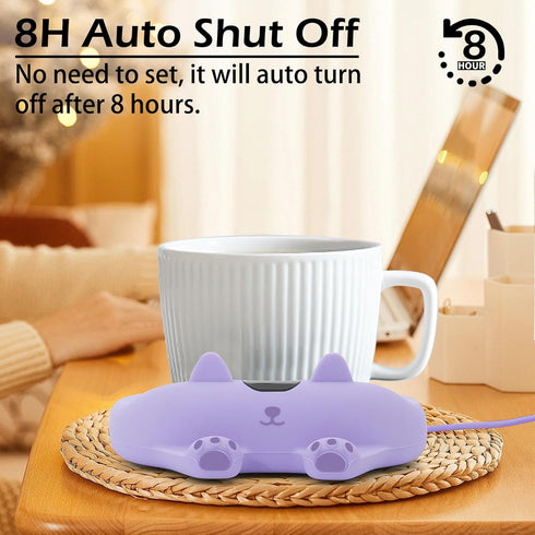 PUSEE Coffee Warmer for Desk, Mug Warmer with Auto Shut Off, 3 Temp Settings, Electric Beverage Warmer Plate
