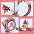 Kaiyuan Dynasty Tea Cup Set - 12oz Glass Coffee Mugs with Enamel Rose Flower Butterfly and Spoon for Birthday Wedding