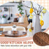 FillTouch 24 Countertop Easter Acacia Wood Deviled Egg Platter with Lid and Handles Holes Round Deviled Egg Tray Holder