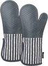 Silicone Oven Mitts Heat Resistant 932?, Set of 2 Extra Long Kitchen Mittens for Baking and Cooking