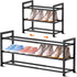 Bumusty 3-Tier Expandable Shoe Rack for Closet, 18-33 Adjustable Shoe Rack for