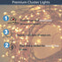 240 10ft QBIS LED Christmas Cluster Lights, Warm White Fairy Lights on Copper Wire, Plug in, Christmas Tree Lighting