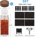 34Pcs Labels-4oz Yangbaga Glass Spice Jars with Acacia Wood Lid Square Spice Containers with Pepper Grinder Lids