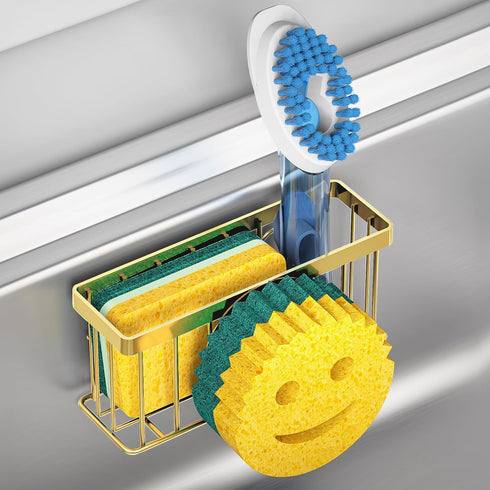 MURLONG Sponge Holder Smiley Face, Sink Caddy for kitchen Sink, Kitchen Organizer