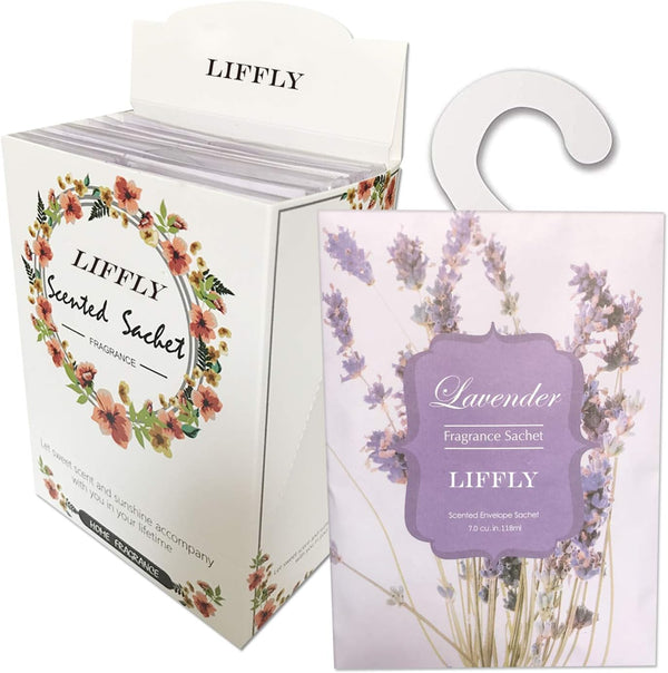 8 Large Packs Lavender Scented Sachets Bag with Hanger for Drawer and Closet