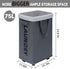 Goodpick 75L Laundry Basket with Wheels, Collapsible Large Hamper, Slim Design with Removable Wash Bag, Grey