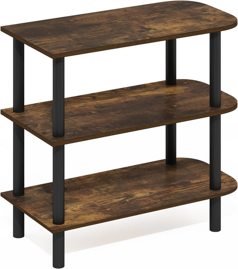 3-Tier 11.7 23.6 21.9, Closet Furinno Turn-N-Tube Shoe Rack, Narrow Shoe Organizer, Shoe Rack Storage with Curved
