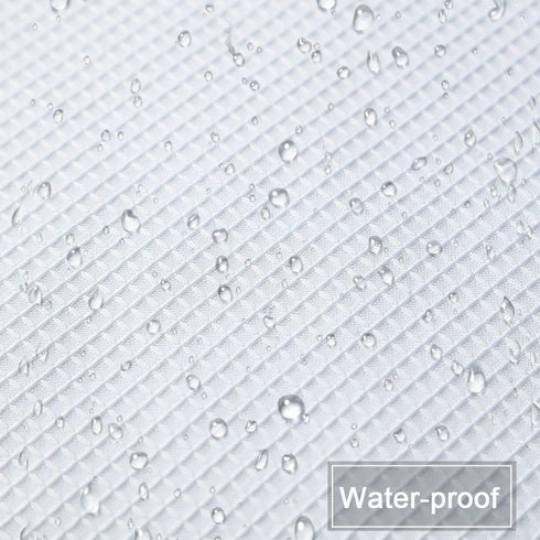 Curtain Valance, Waffle Weave Waterproof Window Valance for Bathroom, 60" x 15", White