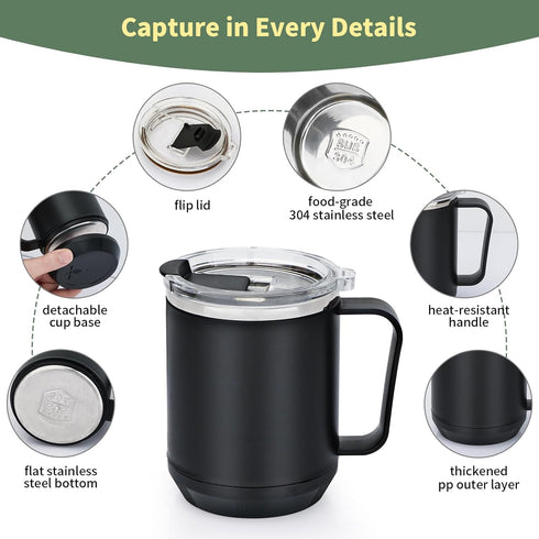 VOBAGA Mug Warmer & Mug Set for Desk, Electric Coffee Cup Warmer with Temperature & Timer Settings, 15oz Cup