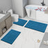 Buganda Bathroom Rugs, 24" x 16", Peacock Blue Soft Microfiber Bath Mats, Non-Slip Shaggy Carpet for Bathroom Floor