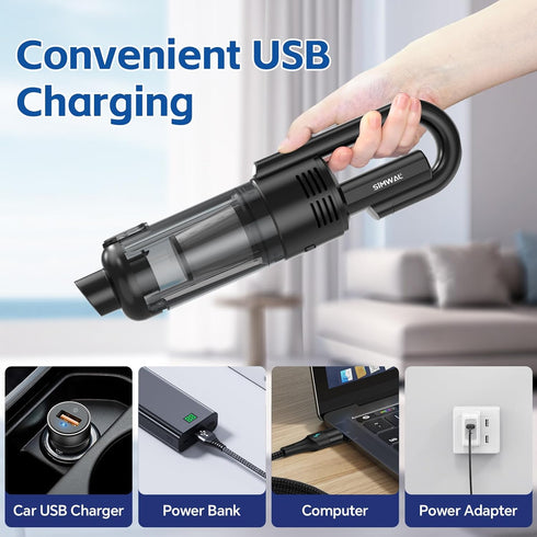 Handheld Car Vacuum Cleaner Cordless, 9500PA Powerful Suction, Lightweight Wireless Mini Vacuum with LED Light for