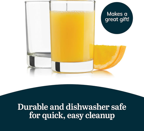 Set 8, Set Libbey Fruit Juice Glasses, Heavy Base Glass Drinking Glasses of Breakfast Juice Cups, Everyday Clear