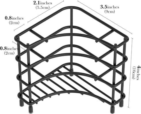 Linkidea Corner Wall Mount Toothbrush Holder for Bathroom, Stainless Steel Triangle Shelf for Tile Walls, Self Adhesive
