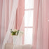 84 Inch 1 Light Pink Curtains Blackout for Girls Bedroom - Aesthetic Star Cutout Double Layer with White Sheer Overlay