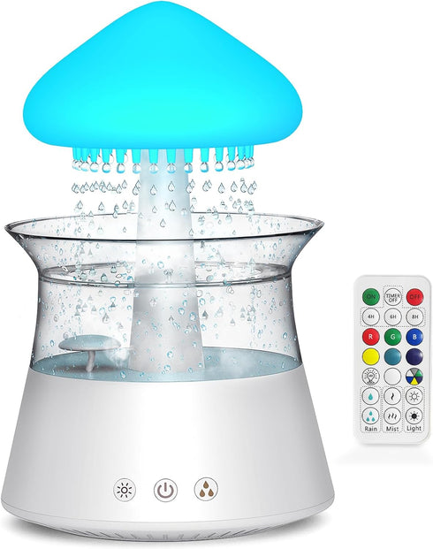 Diffuserlove Cloud Humidifier Rain Water Drip Diffuser Humidifier with Remote Waterfall Lamp