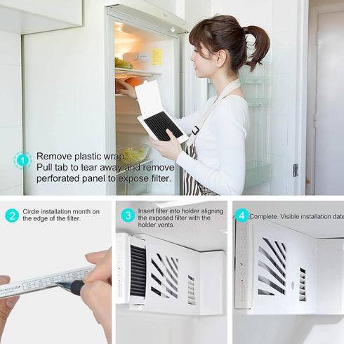 Refrigerator Air Filter Replacement 6 Pack, Carbon Activated Filter Compatible with Frigidaire & Electrolux