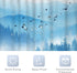 Riyidecor Misty Mountain Shower Curtain 60Wx72H Inch, Blue Foggy Nature Scenery, Smokey Pine Tree Bathroom Decor with