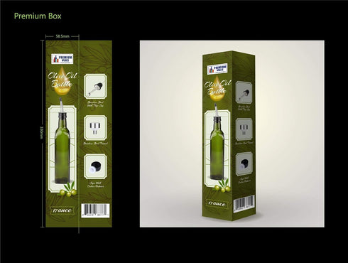 17oz Glass Olive Oil Dispenser Bottle Set - Easy Pour Spout, Drip-Free Carafe, Oil and Vinegar Cruet for Kitchen