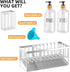 Set 2 Pack 16.9oz Set, Cisily Kitchen Dish Soap Dispenser Stainless Steel Sponge Holder and Clear Glass, Dish Soap