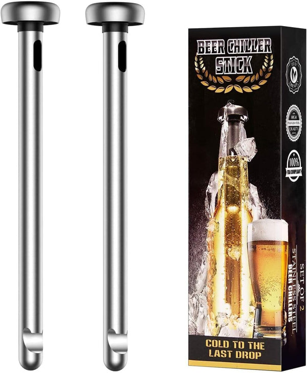 Gifts for Men Beer Chiller Sticks - Unique Stainless Steel Beverage Cooler for Beer Lovers, Perfect for Holidays