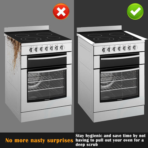 Silicone Stove Counter Gap Cover by Kindga - 21" Easy Clean Gap Filler Set of 2 (White)