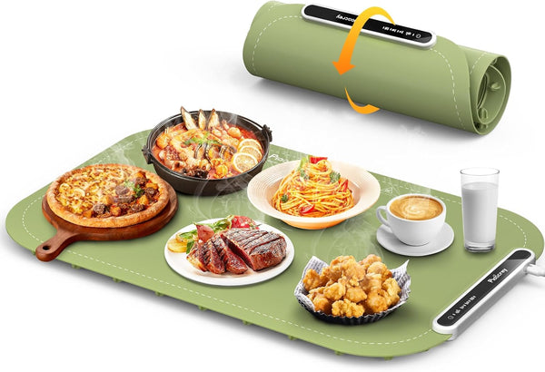 Food Warming Mat, Silicone Electric Heating Tray to Keep Food Warm at