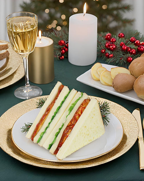 Kmiunty 3PCS Simulation Food Artificial Sandwich Fake Food Bread Model Photography Prop for Home Kitchen Party