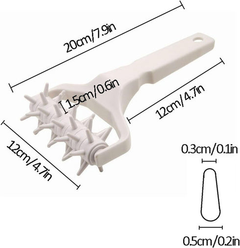 Time-Saver Pizza Dough Roller Docker, Dough Blistering Killer, Gift Package with Pizza Cutter and Pastry Scraper