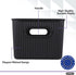 Superio Ribbed Collection - Decorative Plastic Lidded Storage Bins, Medium Brown (1 Pack - 5 Liter)