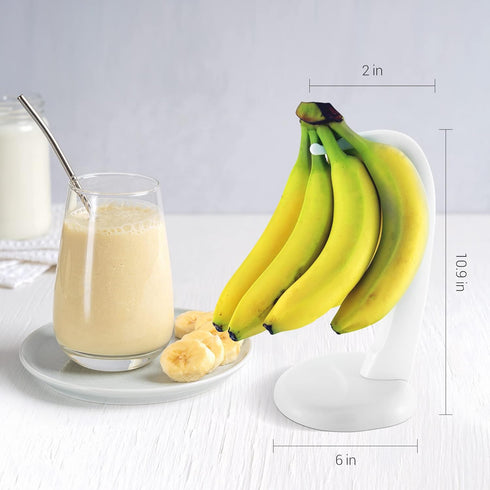 1-Pack Meadow Lane Banana Holder Stand - BPA-Free White Plastic Fruit Hanger for Freshness, Kitchen Storage Item