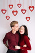 JOZON 40 Pieces Valentine's Day Glitter Heart Foil Hanging Decorations - Red Hearts Hanging Ornaments for Party Supplies
