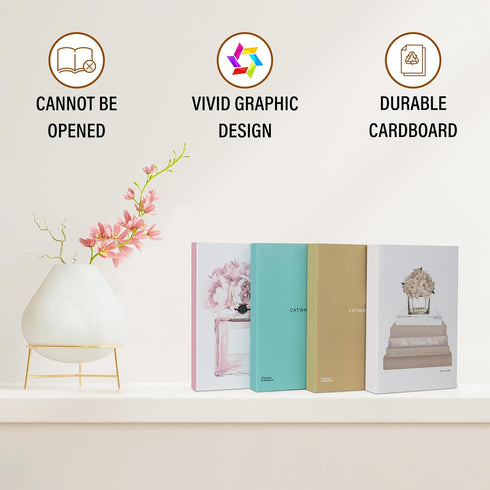 4 PROBENEX Blush Large | PCS Faux Decorative Books for Home Decor | Not Real Books (Cardboard Boxes) | Coffee Table