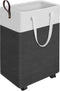 HomeHacks Large Rolling Laundry Hamper, Collapsible Basket on Wheels, Waterproof Clothes Hamper for Bathroom, Bedroom &