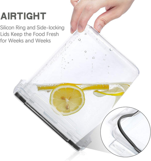 Medium Food Storage Containers with Lids, Airtight 2.5L / 84.5Oz, 3PCS BPA Free Plastic Canisters for Kitchen Pantry