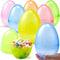 JOYIN 6 Pcs 7" Jumbo Plastic Easter Eggs, Clear 6 Colors Empty
