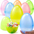 JOYIN 6 Pcs 7" Jumbo Plastic Easter Eggs, Clear 6 Colors Empty