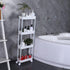Sooyee 4 Tier Slim Storage Cart, Mobile Shelving Unit Organizer for Kitchen, Bathroom, Laundry, White Plastic & Steel