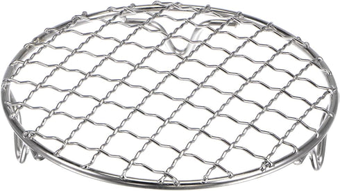 HARFINGTON 5-inch Round Cooking Rack, 201 Stainless Steel Cross Wire Barbecue Grill Net with 20mm Legs for Cooking