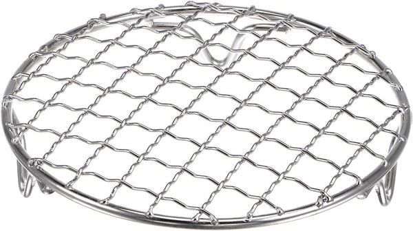 HARFINGTON 5-inch Round Cooking Rack, 201 Stainless Steel Cross Wire Barbecue Grill Net with 20mm Legs for Cooking