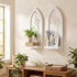 Wood Wall Sconce Candle Holder Set of 2, Rustic Wall-Mount Mirrored Candle