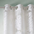 Madison Park 50x95" Semi Sheer Single Curtain, Grommet Top, Modern Botanical Print Window Drape, Tropical White