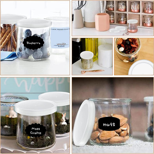 32 Pack Lids for Oui Yogurt Jars- for Oui Lids for Yogurt Jars Sealed against Leaks Clear Plastic Yogurt Container Lids