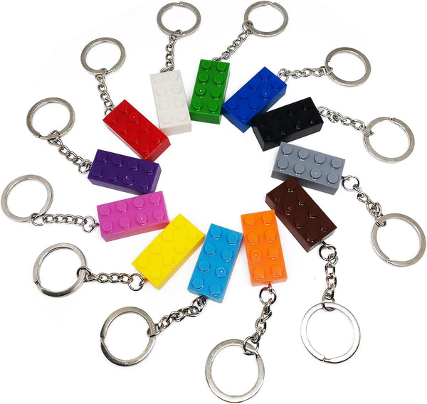 12 Pcs Building Block Keychain, 12 Colors Brick Keyrings for Party Supplies, Birthday, Rewards, Decoration Gifts
